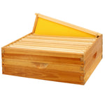 10 Frame Bee Hive Box, Langstroth Medium Super Bee Box Dipped in 100% Beeswax Include Beehive Frames and Waxed Foundation Sheets (Unassembled)