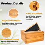 10 Frame Beehive Box, Langstoth Deep Brood Bee Hive Box,Includes Wooden Beehive Frames & Waxed Foundations (Unassembled)