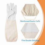 Thickened Goatskin Bee Gloves with Canvas Long Sleeves-1 Pair