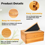 10 Frame Beehive Box, Langstoth Deep Brood Bee Hive Box,Includes Wooden Beehive Frames & Waxed Foundations (Unassembled)