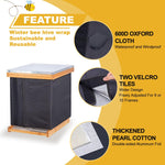 Winter Bee Hive Wrap for 8 and 10 Frame Hives, Adjustable Beehive Wrap Beekeeping Supplies