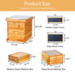 ihivefarm 10 Frame Unassembled Complete Hive Kit With Foundation