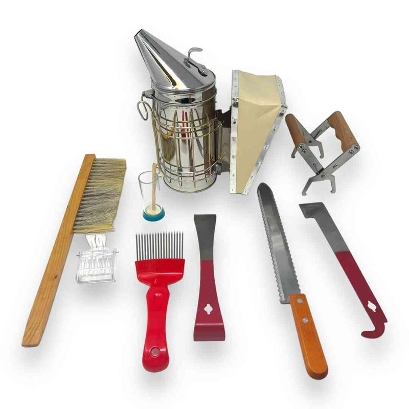 Bee Keeping Starter Kit ，beehive tools-9 Pcs